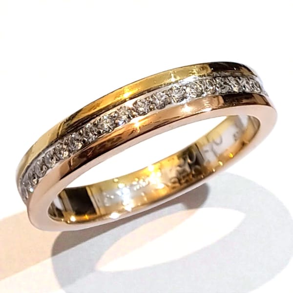 Authentic Vintage Cartier Ring 3colour - Diamond Gold 18k