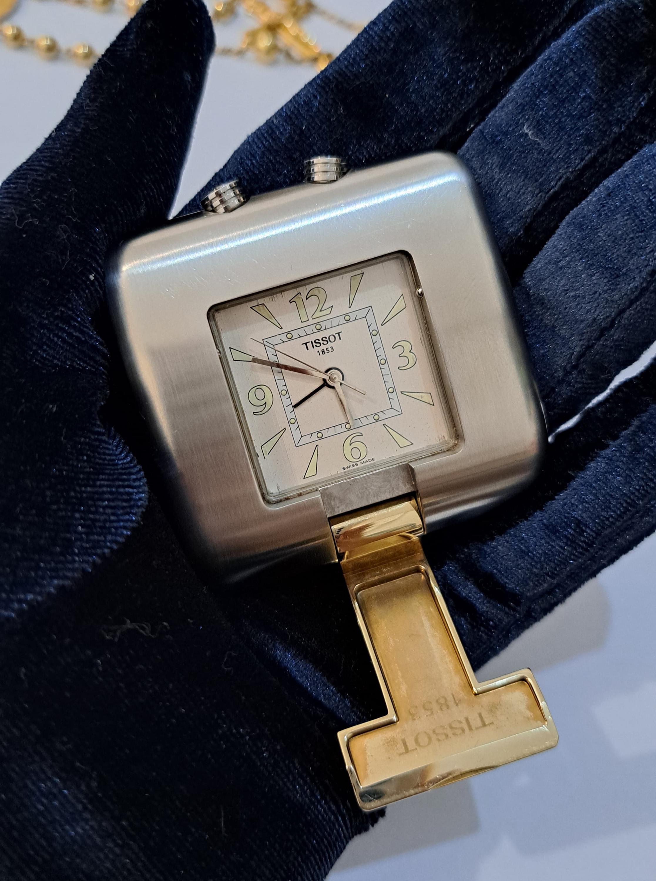 Vintage Swiss Made Tissot Table Clock - Silver and Gold Colour - Etsy