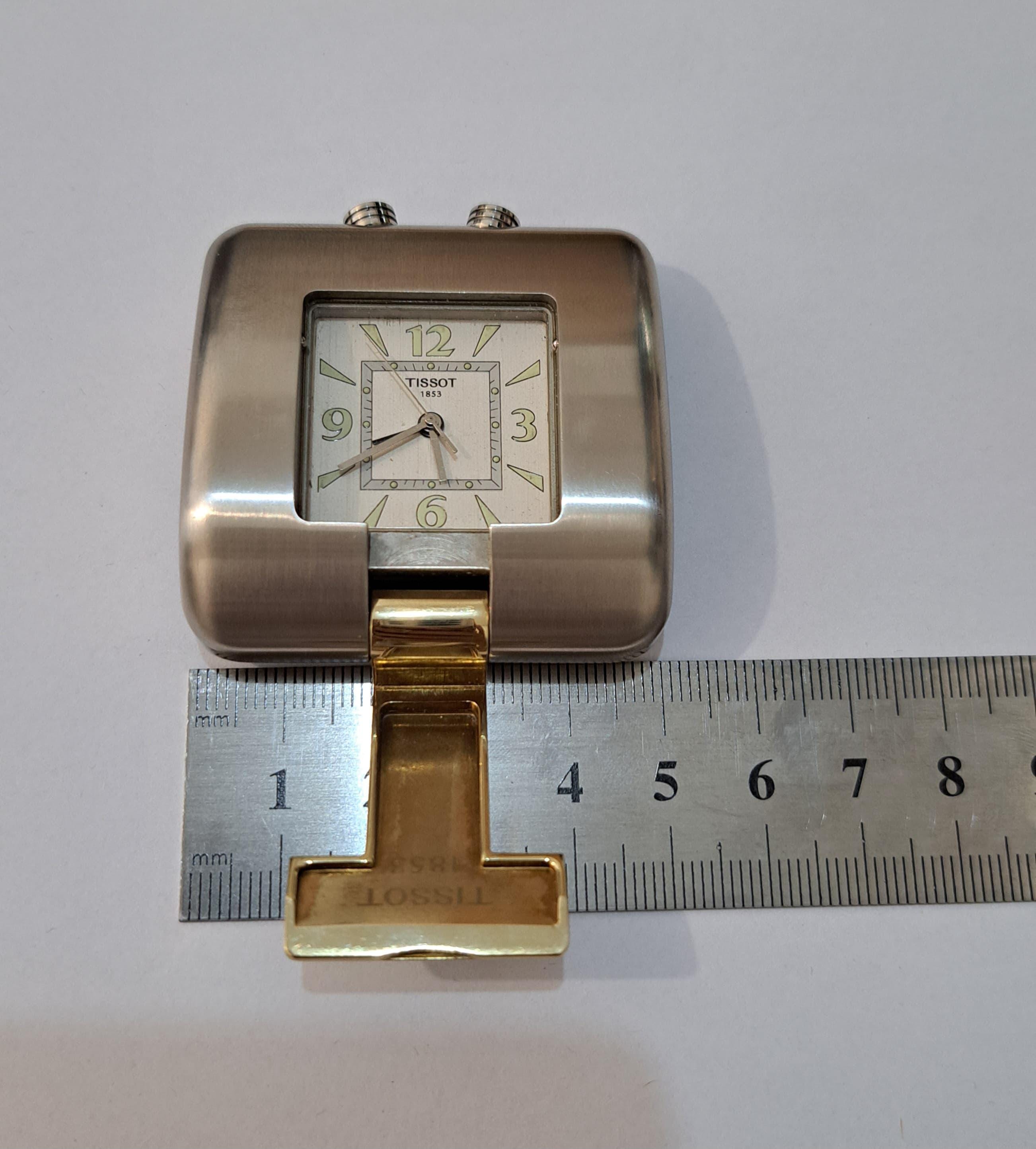 Vintage Swiss Made Tissot Table Clock - Silver and Gold Colour - Etsy