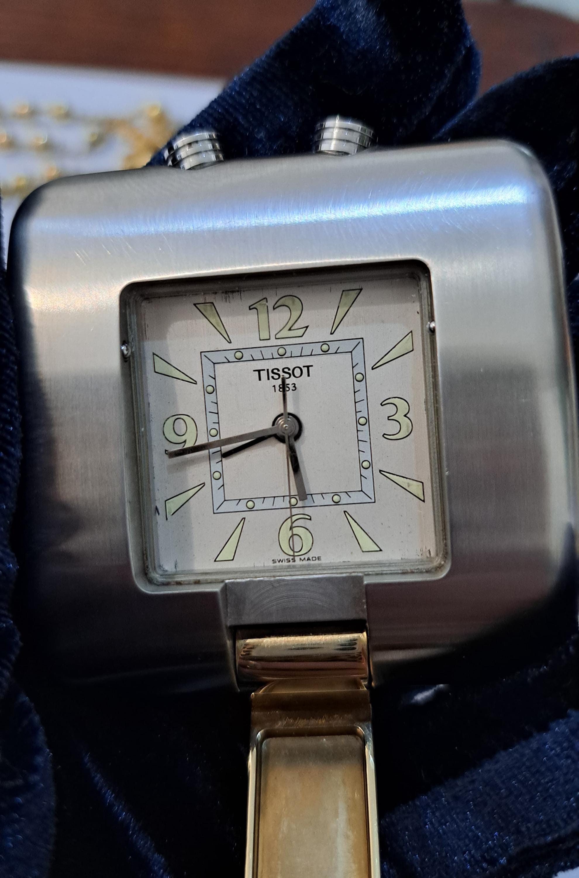 Vintage Swiss Made Tissot Table Clock - Silver and Gold Colour - Etsy