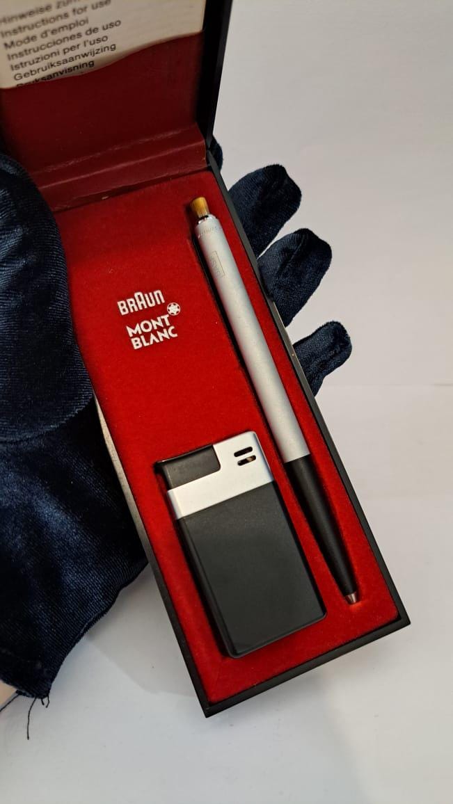 Vintage Montblanc Caressa 490 Set With Braun Match 2 - Very Rare