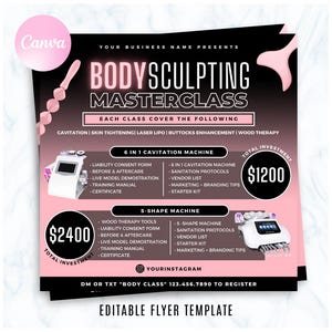 DIY Body Sculpting Masterclass Flyer | Editable Body Sculpting Flyer |  Body Sculpting Flyer | Body Sculpting Class | Instant Download #23
