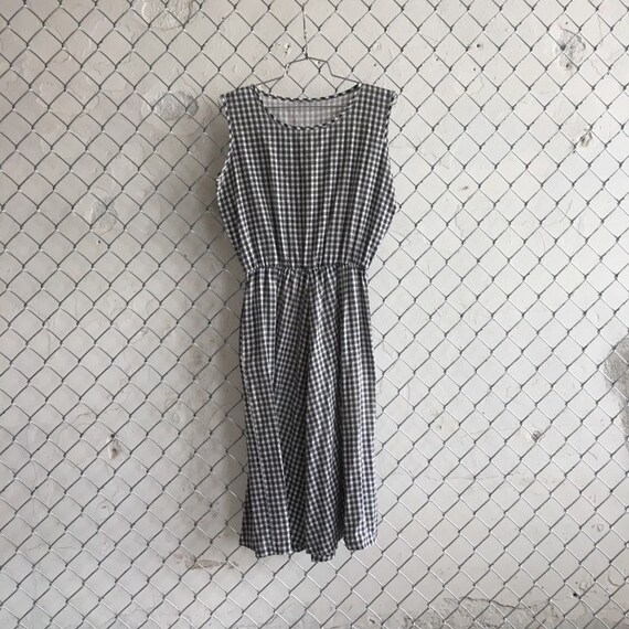 black & white checkered dress