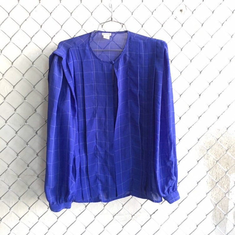 Indigo Grid Blouse Size 12