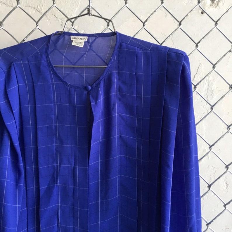 Indigo Grid Blouse Size 12