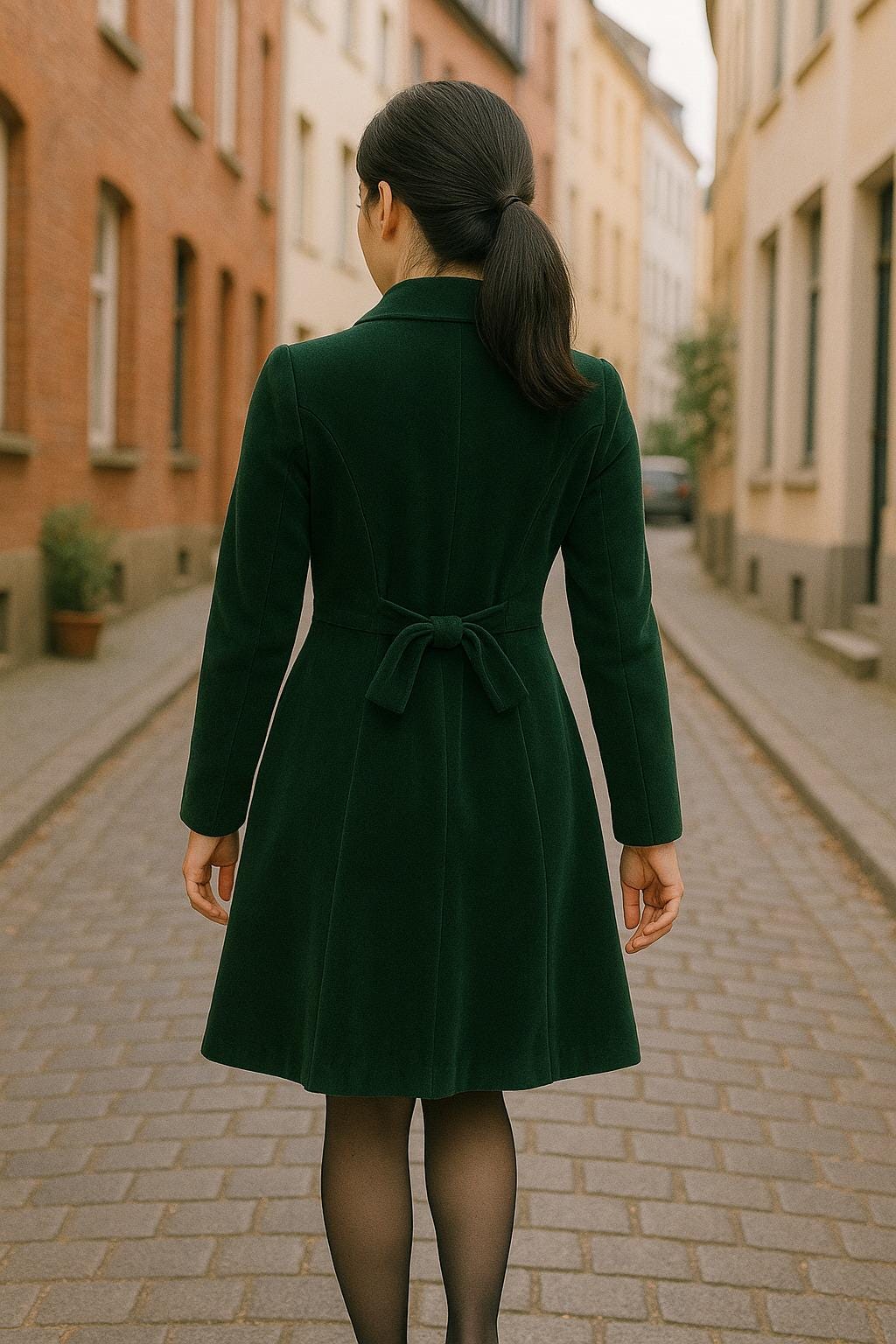emerald green coat dress Emerald Green Velvet Frock Coat Dress: Vintage Inspired Winter Outerwear