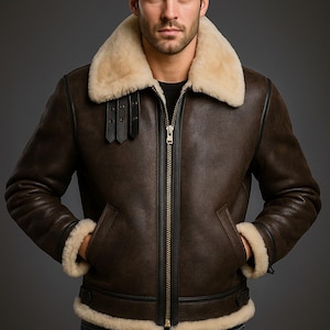 Leon Kennedy Shearling Jacket | Resident Evil 4 Real Leather Bomber Jacket
