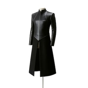 Sandman Inspired Black Leather Trench Coat | Dream Morpheus Style Long Overcoat | Custom Cosplay & Fashion Wear