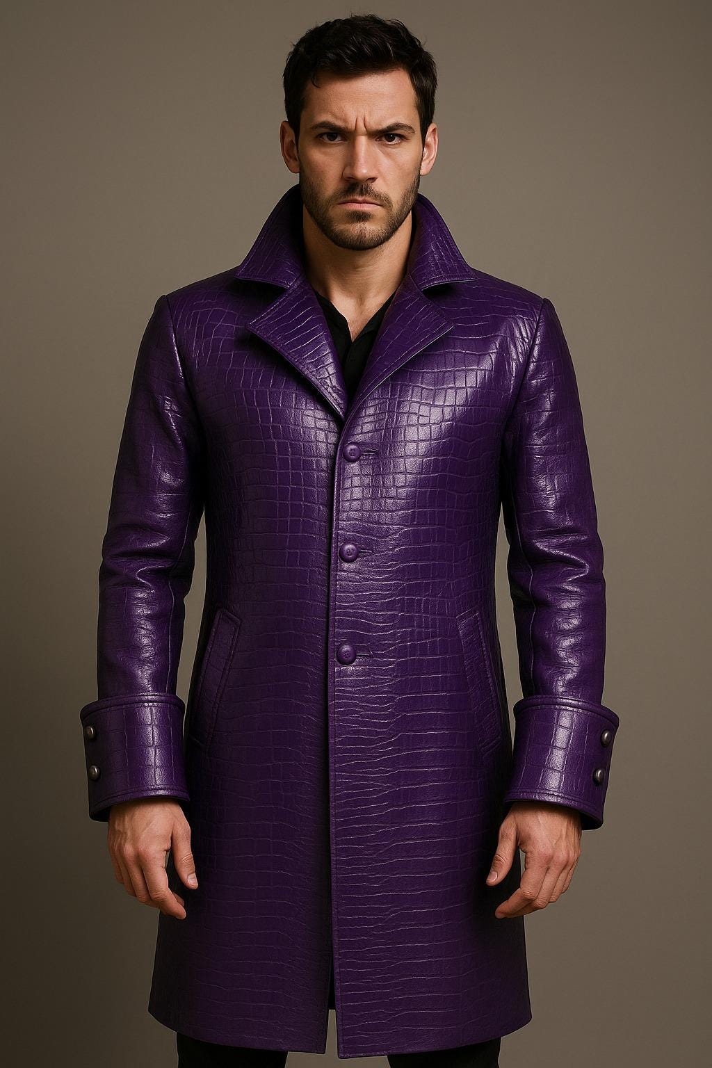Crocodile Leather Trench Coat - Etsy