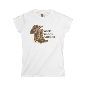 Women&#39;s Softstyle Tee | Dope Black Cowgirl T-Shirt | Western Style Graphic Tee | Black Cowgirl Apparel | Rodeo and Country Vibes