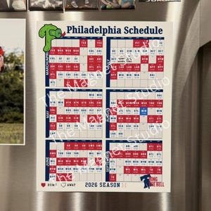 Philadelphia Phillies 2026 Schedule Magnet – 8x10 Game Day Planner