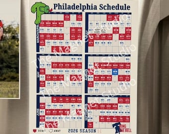 Philadelphia Phillies 2026 Schedule Magnet – 8x10 Game Day Planner