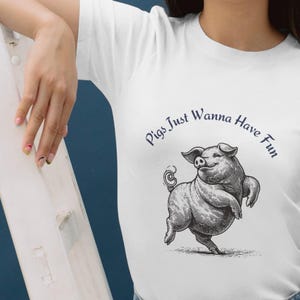 Pigs Just Wanna Have Fun – Funny Pig Digital Print – Cute Farm Animal PNG SVG for T-Shirts, Mugs, Pillows & Gifts