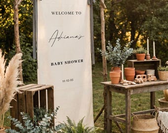 Welcome Sign for Baby Shower, Personalized Fabric Baby Shower Sign, Custom Baby Shower Sign, Custom Baby Shower Decor, Fabric Sign Decor