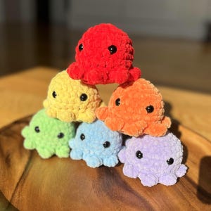Crochet Amigurumi Octo Plushie | Cute Octopus Stuffed Animal Toy | Soft Stress Ball Fidget | Handmade Gift Ideas For Kids