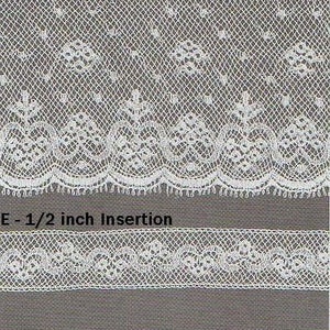 Matching French Maline Cotton Lace Insertion and Edging Available in White and Champagne Heirloom Sewing Doll Dress Supplies image 3