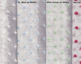 Dotted Swiss Fabric Imported from Switzerland in Ivory, Pink, Blue, Mint, Red - 54 Inches Wide - 100 Percent Cotton - Heirloom Sewing