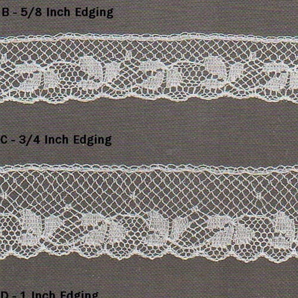 Matching French Cotton Lace Edging and Insertion in White - Heirloom Sewing Supplies - Doll Dress Supplies