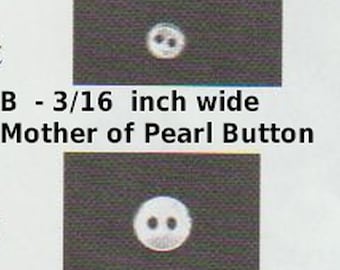 Tiny Mother of Pearl Two Hole Buttons - Heirloom Sewing - Doll Dress Supplies