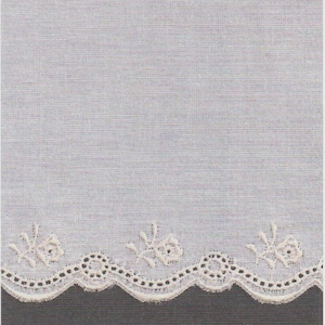 Ecru Scalloped Swiss Batiste Edging with Flowers  - Heirloom Sewing Supplies - Doll Dress Supplies