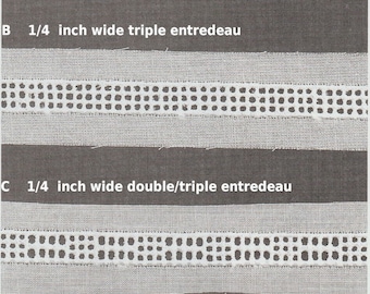 Entredeux Swiss Insertions - dubbele en driedubbele Zwitserse Entredeux - wit - champagne - ecru - naaibenodigdheden voor erfstukken - benodigdheden voor poppenjurk