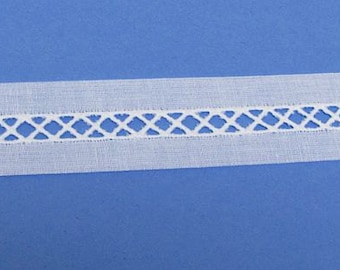 White Swiss Bridging Insertion - Heirloom Sewing Supplies - Doll Dress Supplies