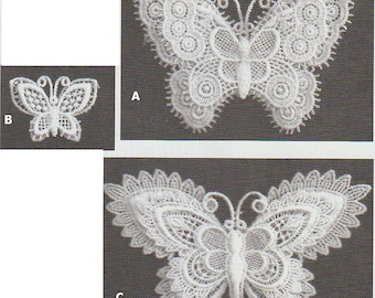 Butterfly Applique - White Swiss Embroidered Applique - Embroidered Butterfly - Scalloped Butterfly - Heirloom Sewing
