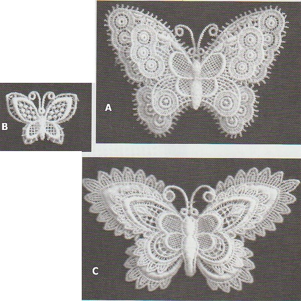 Butterfly Applique - White Swiss Embroidered Applique - Embroidered Butterfly - Scalloped Butterfly - Heirloom Sewing