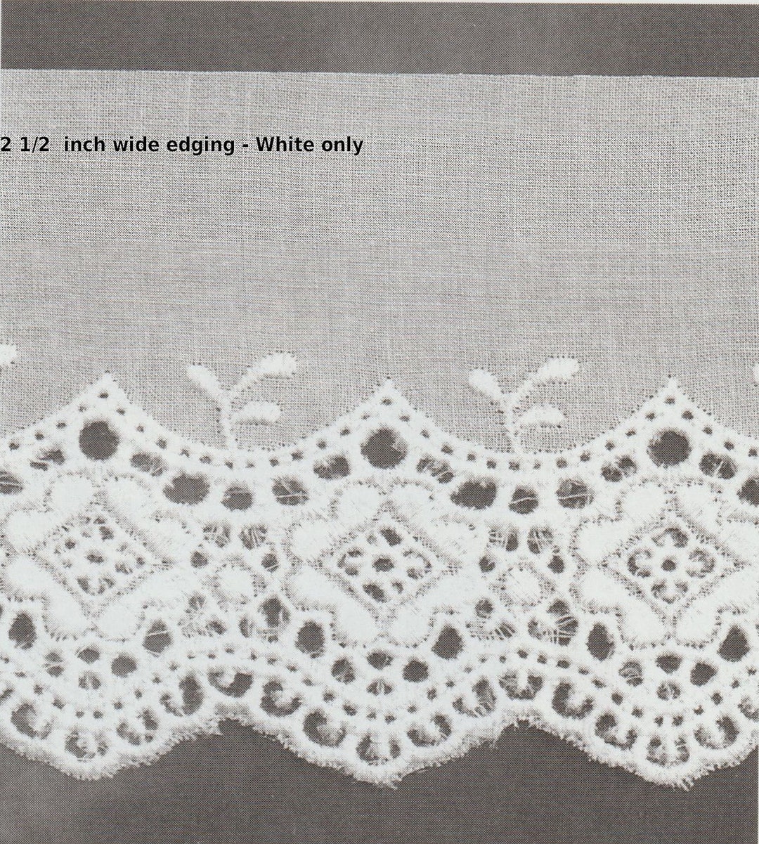 Embroidered Spanish Batiste Cut Work Edging - Flower Edging - Entredeux ...