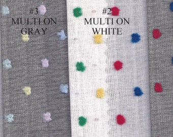 Plumetis (Dotted Swiss) Fabric  With Pastel and Bright Multi Colors on White or Gray - 100% Cotton