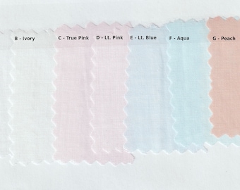 Swiss Batiste - NELONA - White, Ivory, True Pink, Lt Pink, Lt Blue, Aqua, and Peach - Heirloom Sewing - 63 inches Wide