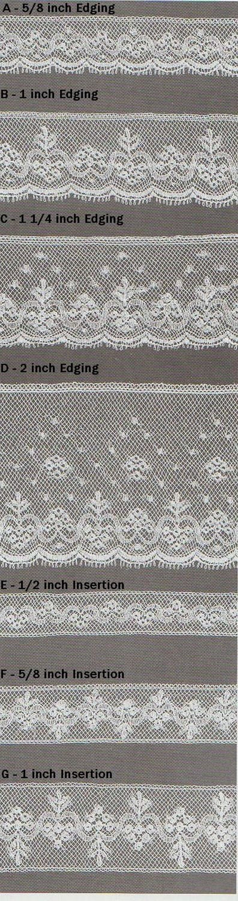 Matching French Maline Cotton Lace Insertion and Edging Available in White and Champagne Heirloom Sewing Doll Dress Supplies image 3