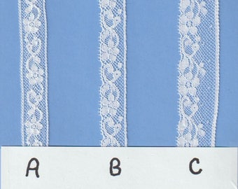 White French Cotton Lace Edging and Insertion - Heirloom Sewing Supplies - Doll Dress Supplies