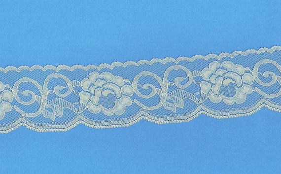 Vtg Insertion Lace Trim for Doll Clothes Dresses Colorful Flowers 2 Yards 