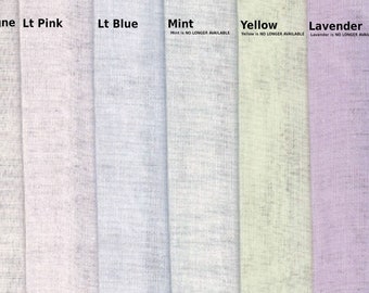 Fairy Fabrics - Light Weight (Muslin) Swiss Batiste Fabric - White, Champagne, Lt Pink, Lt Blue, Aqua and Mint