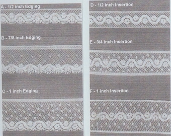 NEW Matching French Cotton Lace Edging and Insertion in White or Lt Ecru - Heirloom Sewing - Doll Dress Supplies