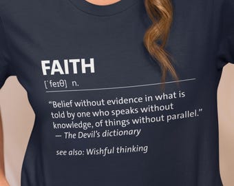 Glaube sarkastisches Definition Shirt | Teufels Wörterbuch Ambrose Bierce, Atheist Agnostic Humor