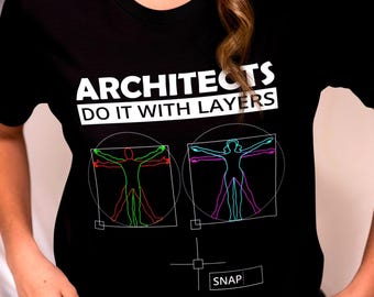 Arkitekter gör det med lager T-shirt för Autocad-ritningsälskare