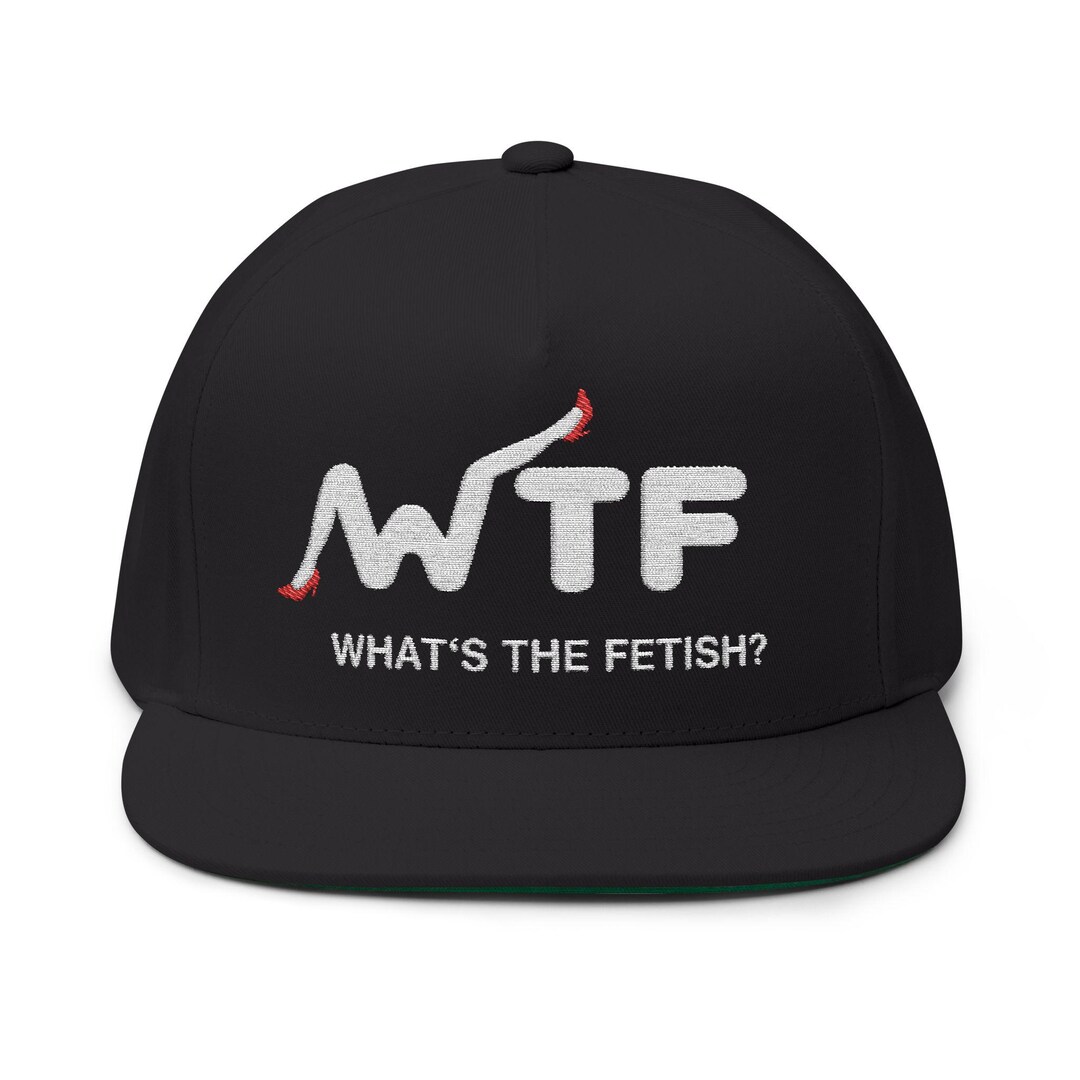 WTF Embroidered Flat Bill Cap: Adult Humor, Red High Heels Graphic ...