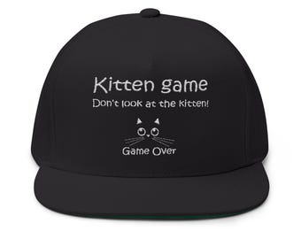 Embroidered Kitten Game Over Baseball Cap: Funny Cat Lover Gift