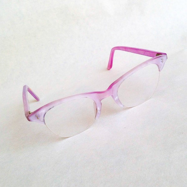1960s Pale purple marbled pearlised spectacles / 60s lilac pastel eyeglasses sunglasses frames