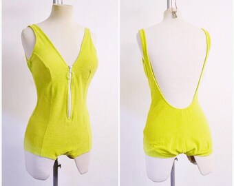 neon green swimming costume