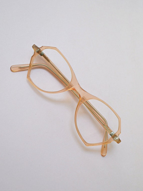 1930s Peach deadstock eyeglasses frames, 30s Ligh… - image 4