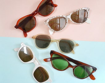 1940s Plastic sunglasses lot of 5, 30s 50s Eyeglasses frames as is, Needing TLC