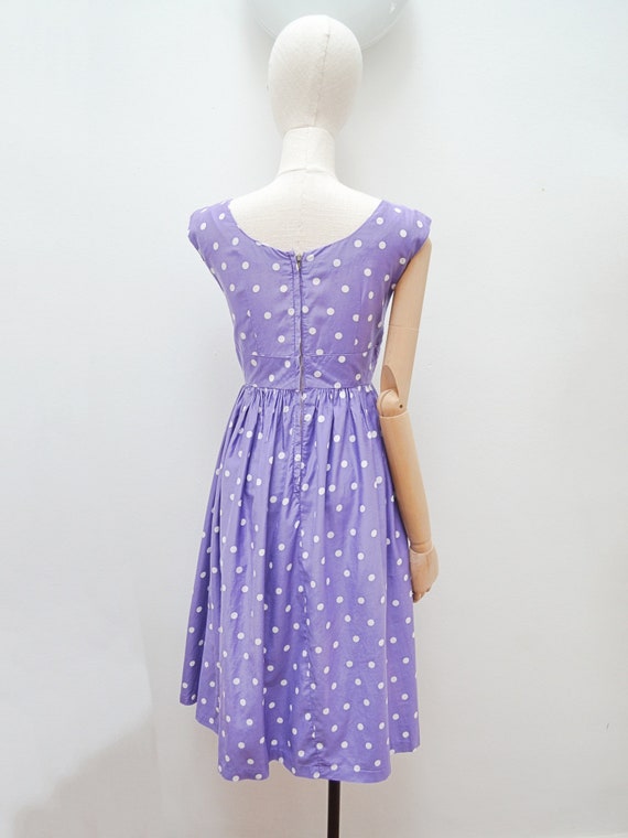 1950s Tulip skirt summer dress, 50s petal pleated… - image 3