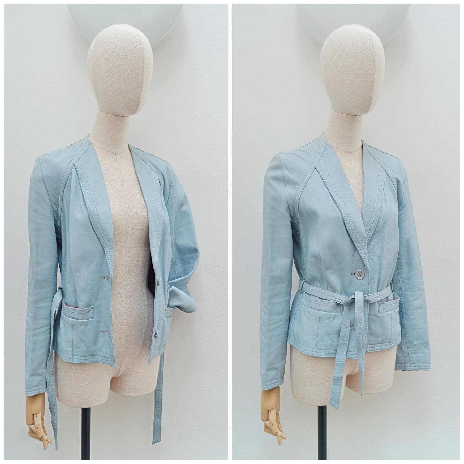 60〜70s vintage wool collarless jacket 60s Collarless Coat - Etsy UK