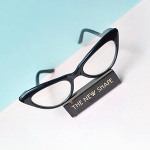 1950s Black cat eye glasses frames, 50s 60s Cateye spectacles, Classic upswept eyewear