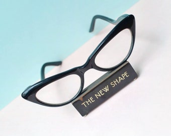 1950s Black cat eye glasses frames, 50s 60s Cateye spectacles, Classic upswept eyewear