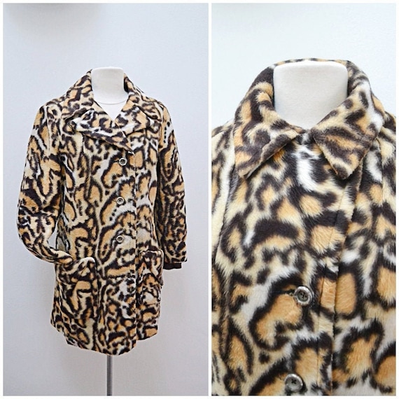 1960s Ocelot print faux fur Sharpee short coat / 6