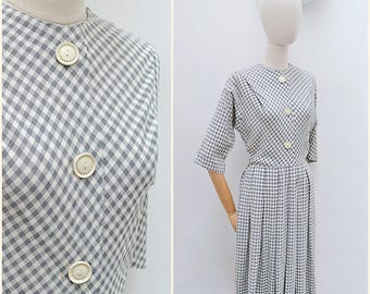 ヴィンテージ 1950 年代 シャツ ドレス | 50 年代 グレー ウール